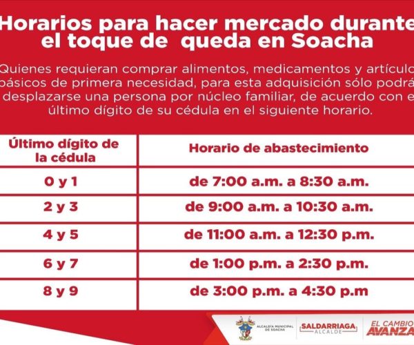 horario para hacer compras