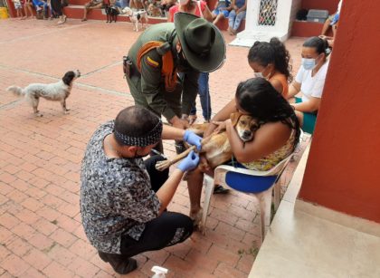 Subestación de Carabineros apoya jornada de vacunación animal en Ricaurte