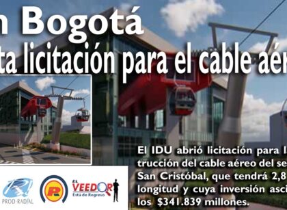 En Bogotá, lista licitación para el cable aéreo
