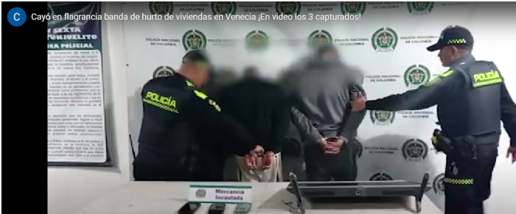 Cayó en flagrancia banda que hurtaba en viviendas ¡En video los 3 capturados!