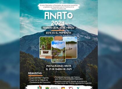 Abierta convocatoria para Agencias de Viajes y Operadores Turísticos que representarán al Tolima en Anato